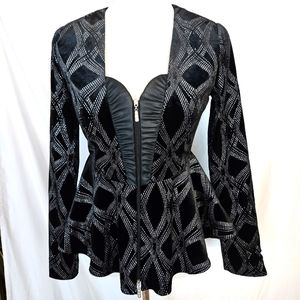 Venus Velvet Glitter Print Jacket